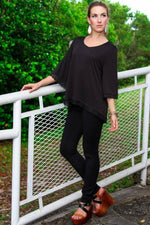 Comfy 3/4 Sleeve V Neck Knit Tunic for Women - Knit Wear - Hot Boho Resort & Swimwear
