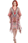 Designer Women's Beach Kaftan Dress in Viscose Silk - Hot Boho Resort & Swimwear