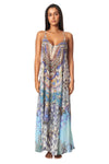 Elegant Racerback Maxi Pocket Dress in Viscose Silk - La Moda Boho Resort & Swimwear