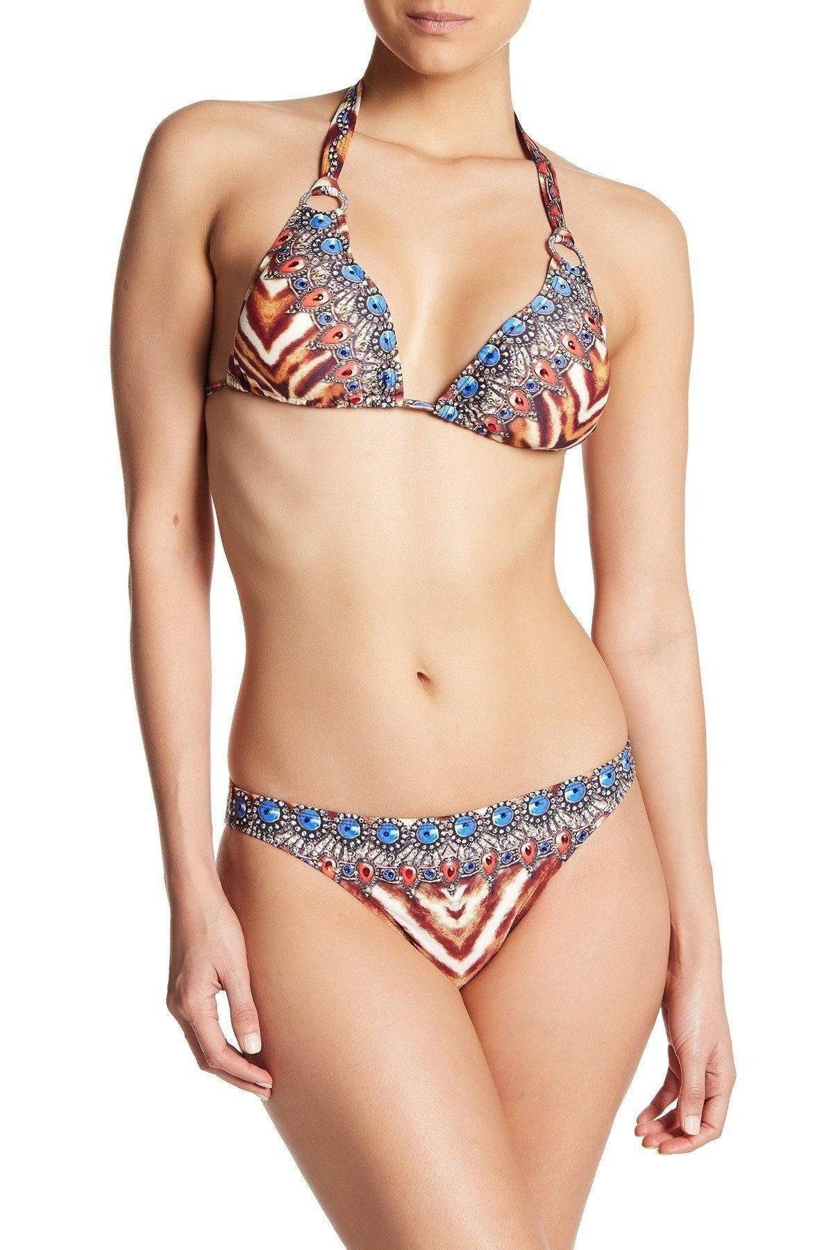 Embellished Triangle Bikini Top