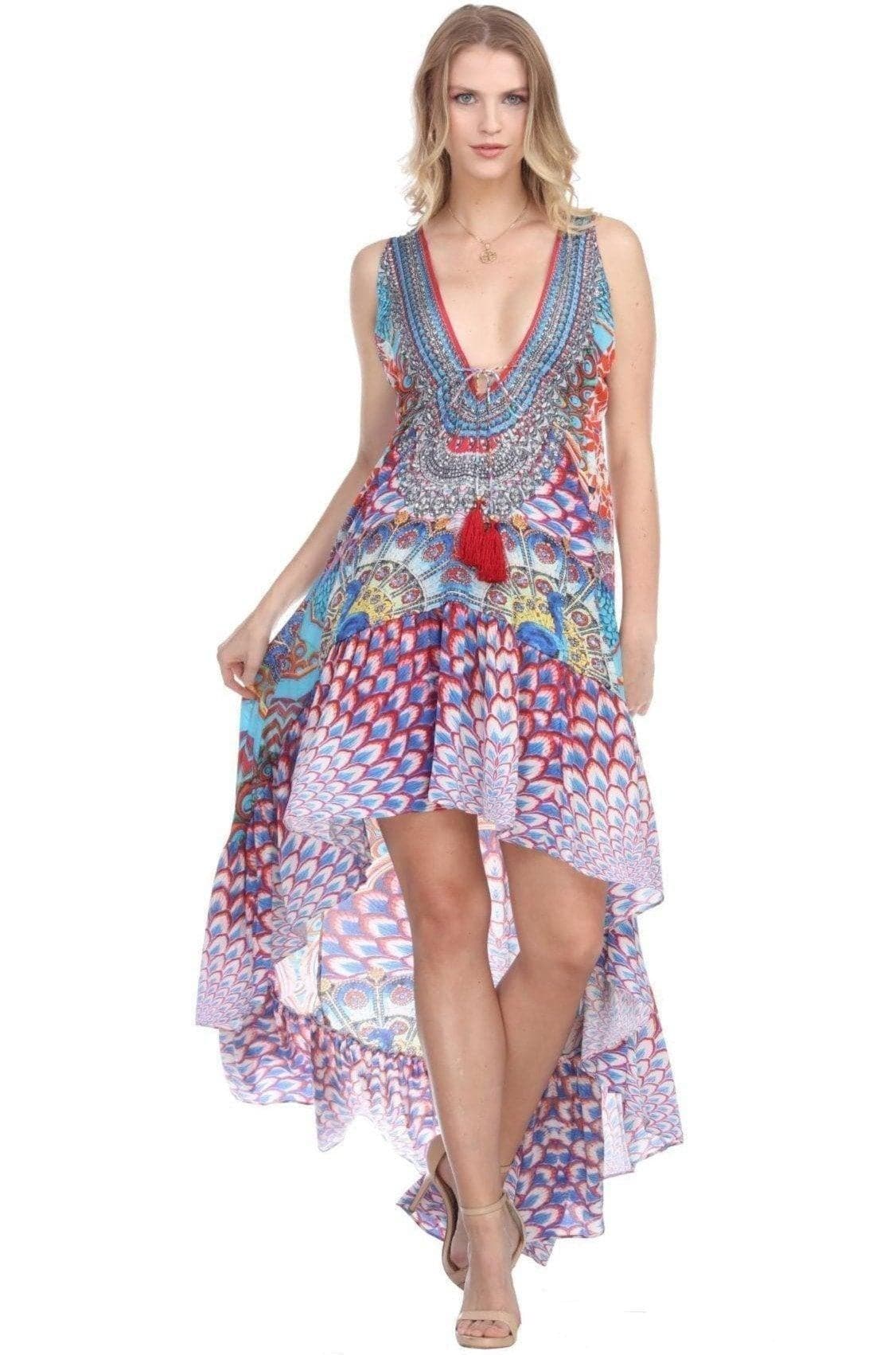 Amazon.com: Boho Summer Dresses 2022 Ruffle Print V Neck Chiffon Midi Dress  Women Wrist Flared Sleeve Holiday Beach Dress,Green,M : Clothing, Shoes &  Jewelry