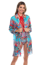 Ikat Blossom Easy Shirtdress Cover-Up - Hot Boho Resort & Swimwear