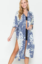 Justin Taylor Botanical Print Split Cover Up - Hot Boho Resort & Swimwear