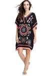 La Moda Women's Beach Kaftan Dress with Embroidery | Kaftan Cover up Lounge Wear - Hot Boho Resort & Swimwear