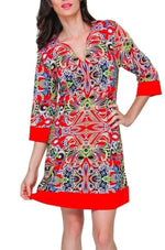 La Moda Womens Beach Vacation Tunic Lounge Dress | Vacation Clothing Outfits - Hot Boho Resort & Swimwear