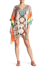 La Moda Women's Rainbow Snake Print Caftan Kaftan - Hot Boho Resort & Swimwear