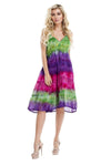 Multi Color Tie-Dye Sleeveless Beach Dress - Hot Boho Resort & Swimwear