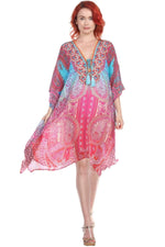 Multi Color Viscose Silk Designer Kaftan Dress - Women's Caftans