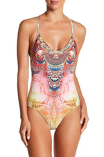 Multi Colored One-Piece Swimsuit / Monokini Beachwear, Resort Wear and Designer Swimwear - Hot Boho Resort & Swimwear