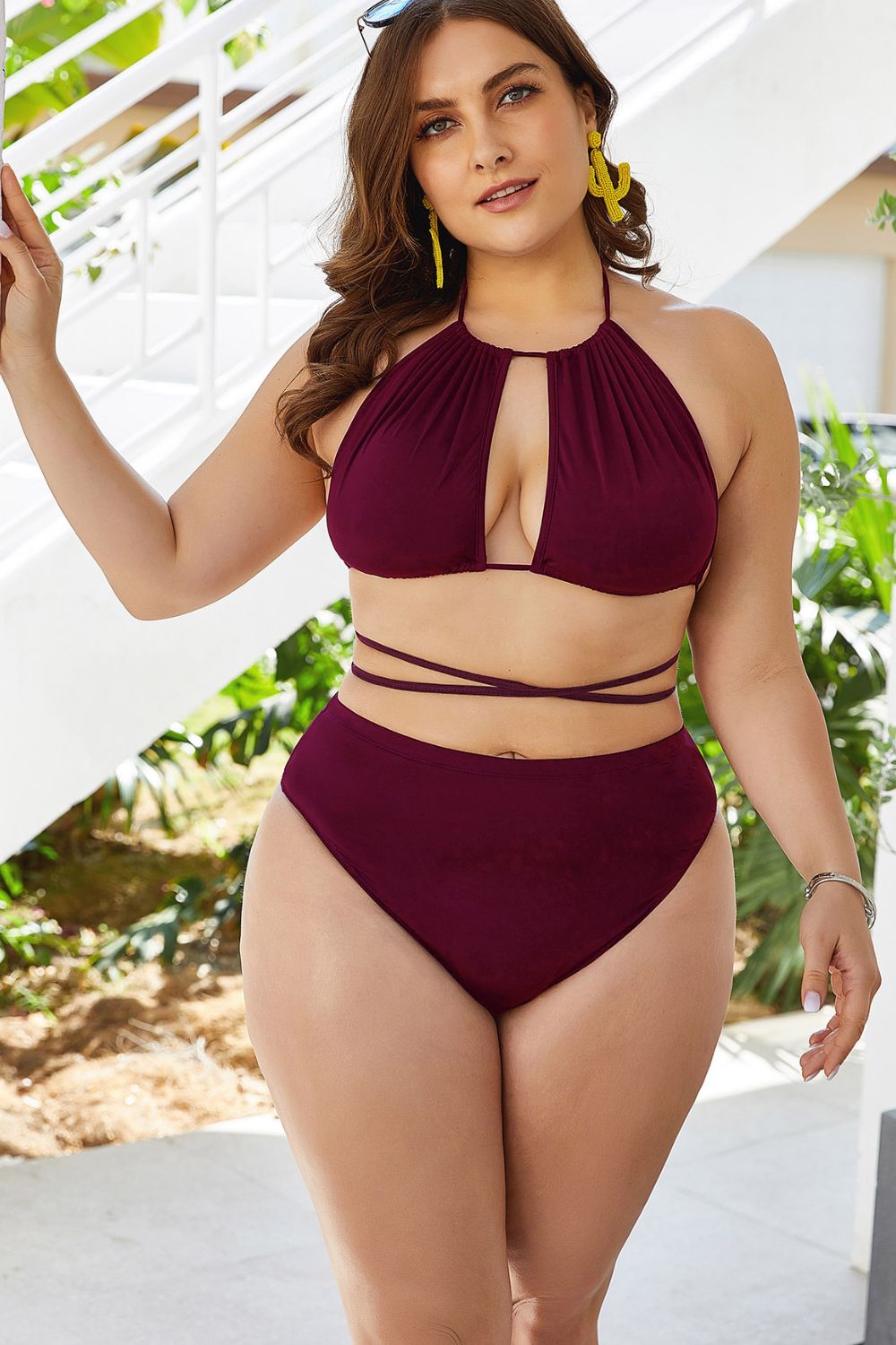 Summer Sexy One Piece Large Swimsuits Closed Plus Size Swimwear