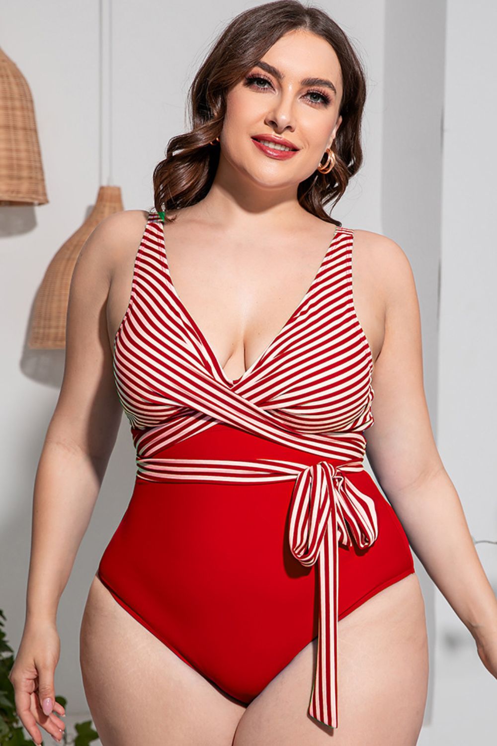 HKMB One Piece Plus Size Swimsuit Women Red Slimming Swimwear Sexy Classic Swimming  Suit Summer Beach Bathing Suit : : Fashion