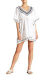 White Embroidered Mini Tunic Cover Up for Beachwear - Hot Boho Resort & Swimwear