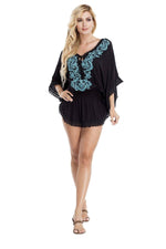 Women's Embroidered Beach Cover Ups For Luxury Resort Wear and Lounge Wear