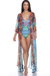 Womens Fashion Print Kimono Casual Cardigan Loose Cover up - Hot Boho Resort & Swimwear