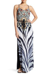 Women's fashion Printed T Back Maxi Dress with Front Pockets | Lounge wear Dresses - Hot Boho Resort & Swimwear