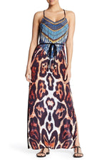 Women's Fashion Printed T Back Maxi Dress with Front Pockets | Lounge WearDresses
