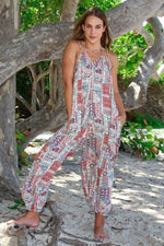 Womens Rayon Hippie Staycation Jumpsuit with front pockets for Summer Travels
